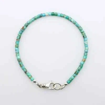 Pulsera Heishi Arizona Turquesa Verde Azulado Cuentas, Ligera 3mm Fina Foto 1 de 4