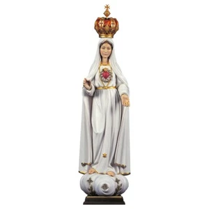 Statua del Sacro Cuore di Maria in Legno della Val Gardena Varie Dimensioni - Picture 1 of 1