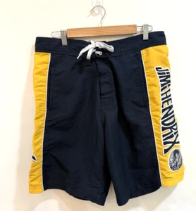 Y2K JIMI HENDRIX Board Shorts Mens 34 Blue Embroidered Guitar Logo Swim Vintage - Picture 1 of 10