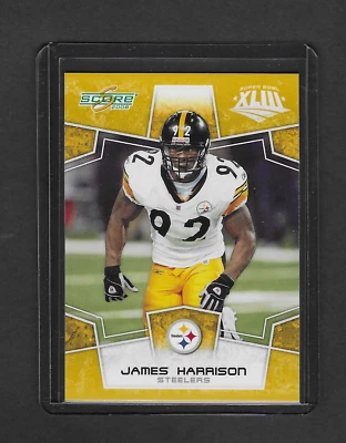 2008 SCORE SUPER BOWL XLIII - JAMES  HARRISON - GOLD RC  STEELERS HOFer - Image 1 of 2