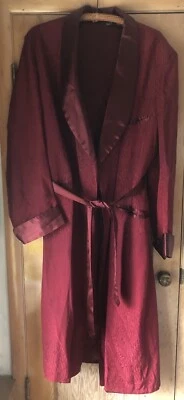 Chaqueta para fumar bata atómica de satén carmesí Art Deco vintage años 40 50 XL Foto 1 de 4