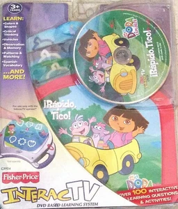 Fisher Price Interac Tv Dora The Explorer Irapido Tico DVD Based Learning System - Picture 1 of 6