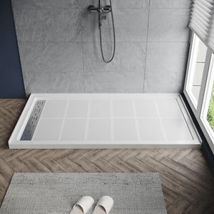 ELEGANT 48'' x 32'' x 4'' Rectangle Shower Base Pan Left Drain Single Threshold - Picture 1 of 9