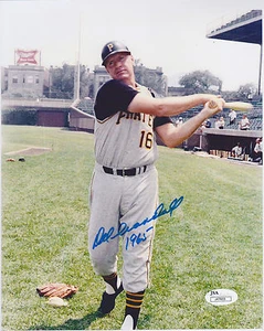 DEL CRANDALL SIGNED PITTSBURGH PIRATES 8x10 PRO PHOTO JSA COA BOSTON BRAVES AUTO - Picture 1 of 2