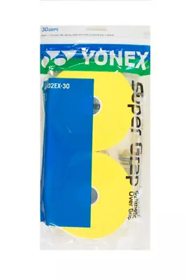 Yonex AC102EX-30 Badminton/Tennis Racket Over Grip Roll Yellow / White