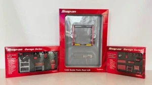 1:43 Snap on Tools Garage Series Twin Post Lift Garage Essentials 1 & 2 Set - Picture 1 of 6