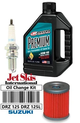For Suzuki DRZ 125 DRZ 125 L Premium Oil Change Kit NGK Spark Plug Oil Filter - Image 1 of 4