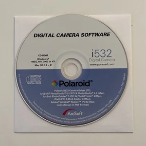 POLAROID I532 DIGITAL CAMERA Software Drivers PhotoStufio PhotoPrinter DivX - Picture 1 of 2