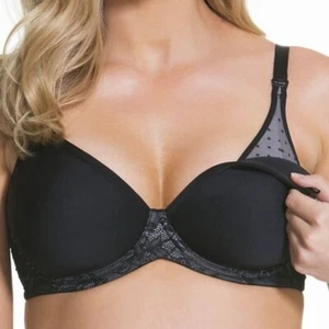 ¡Nuevo! Sujetador de lactancia con aros de espuma espaciadora 3D Cake Maternity Waffles, negro; 32C - Imagen 1 de 4