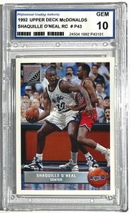 1992-93 Upper Deck McDonalds Future Force Shaquille O'Neal SP RC PGA 10 GEM MINT