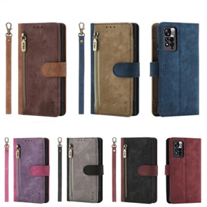 Phone Cover for Oppo Reno 12 Pro 12F 12 11 10 8T 9 7 Canvas Zip Flip Wallet Case - Picture 1 of 17
