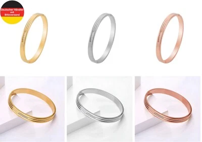 Damen Armband Armreif Modeschmuck aus Edelstahl Silber Gold Rosé Zirkonia Steine - Bild 1 von 4