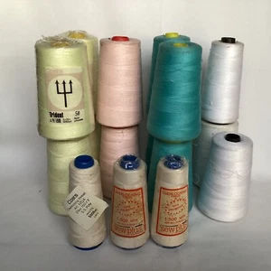 BULK LOT OF SEWING MACHINE OVERLOCKER THREAD (16 REELS) - Picture 1 of 6