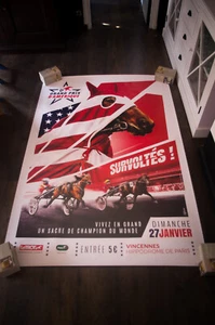 Póster deportivo vintage de refugio de autobús francés AMERICA'S HORSE BIG PRICE original - Imagen 1 de 7