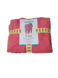 Carter's Baby Girl's 2-Pack Fleece Footed Full-Zip Pajamas 3-6 Months Pink NWT - Picture 1 of 5