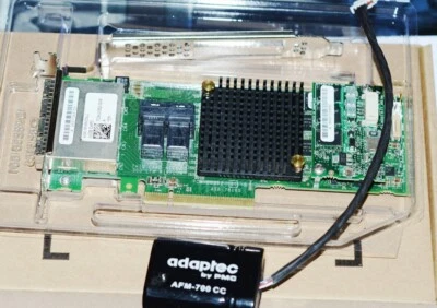 ADAPTEC ASR-78165 00KT1V 4-Port SFF-8644 2-PORT SFF-8643 SAS RAID +capacitance - Image 1 of 4