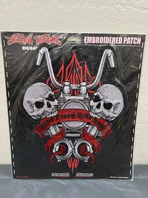 Novo REMENDO BORDADO RÍGIDO AMEAÇA LETAL Live Free Ride 12x10 LT30079 Vintage - Imagem 1 de 4