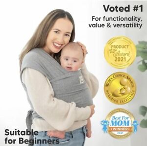 KeaBabies Baby Wrap Carrier-All in 1 Original Breathable Baby Sling Classic Gray