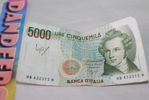Vintage 5000 Banca D'Italia Lire Cinqemila Foreign Money Banknote 1985 HB432373H - Bild 1 von 7