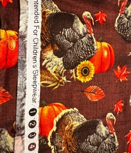 Turkey and Pumpkins 100% Cotton Fat Quarter 18" x 21" Thanksgiving - Picture 1 of 1