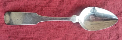 Antique Coin Silver CURTISS CANDEE & STILES-Woodbury, CT~Fiddle Back Tablespoon - Image 1 of 4