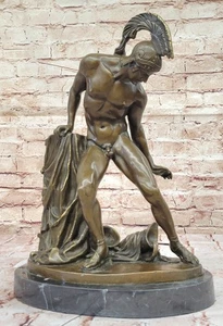 Bronze Figure of Greek / Roman Soldier greek warrior of coliseum Signed Artwork - Picture 1 of 10
