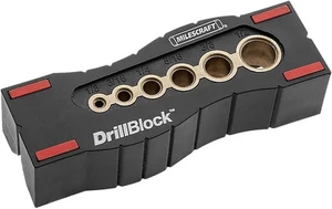 Guía de bloque de taladro portátil Milescraft DrillBlock 1/8 3/16 1/4 5/16 3/8 1/2 pulgadas - Imagen 1 de 5