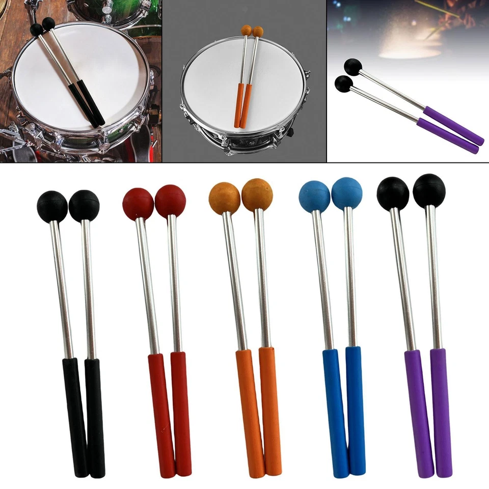 2x Percussion Drumsticks Aluminum Rod 8.66 inch Portable Rubber Head for Yoga - Bild 1 von 1