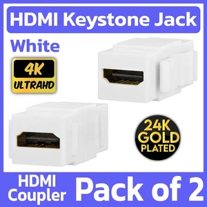 2 Pack HDMI Keystone Jack Wall Plate Female Coupler Face Plate Snap-In Insert - Picture 1 of 5