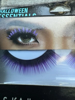 Halloween Essentials Self-Adhesive Purple Fake Eye Lashes- 1 Pair - Image 1 of 2