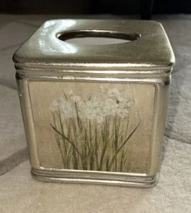 Croscill Narcissus & Orchid Tissue Box Cover Porcelain Rare - Picture 1 of 11