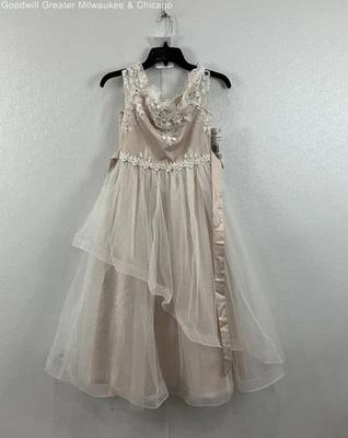 NWT Rare Editions Girls Ivory Floral Lace Special Occasion A-Line Dress Size 12 - Image 1 of 3