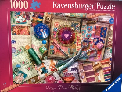 Ravensburger 1000 pc Vintage Dress Making, Aimee Stewart 2022 jigsaw puzzle NIB - Image 1 of 2