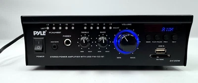 Pyle PCAU48BT Stereo Power Amplifier w/USB/SD/Bluetooth 2x120W w/ Remote & Box - Image 1 of 4