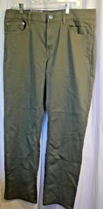 Izod Khaki Men’s 5 Pockets Jeans Chino Pant Flex Waistband Olive Green 34x30 NWT - Picture 1 of 9