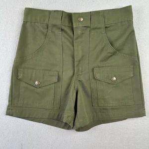 VTG Boy Scouts Of America Shorts size 16- 28" Waist Green Union Label Official - Picture 1 of 14