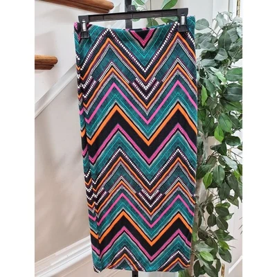 Bisou Bisou Women Multicolor Rayon Pencil & Straight Casual Maxi Skirt Size S Foto 1 de 4