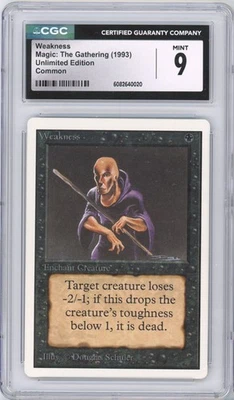 Weakness UNLIMITED Vintage MTG TCG Card Magic the Gathering 1993 CGC 9 - Image 1 of 3