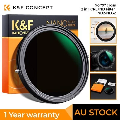 K&F Concept 37-82mm Variable ND2-32 ND Filter&CPL Circular Polarizing Filter AU - Image 1 of 4