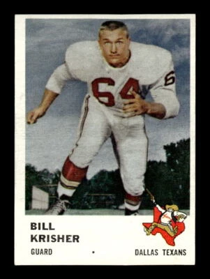 1961 Fleer Football #205 Bill Krisher  Dallas Texans - Image 1 of 2