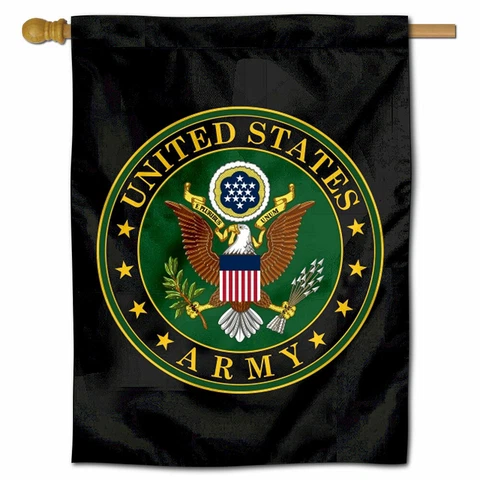 Army Black Knights Seal Two Sided House Flag Cover