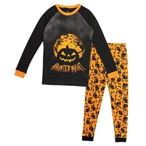 Halloween Pajama Shirt and Pants Sleep Set Toddler to Big Kid 4T Black / Orange - Picture 1 of 7