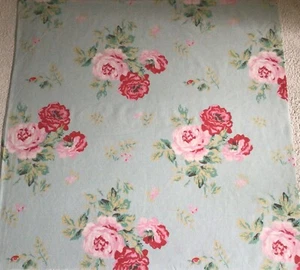 USED Cath Kidston Antique Rose Duck Egg Lightweight Cotton Fabric Assorted Sizes - Picture 1 of 10
