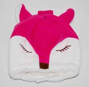 Set cappello e guanti foderati in peluche volpe rosa bambina nuovo senza etichette tg 18-24M - Foto 1 di 9
