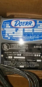 Doerr 603668 1/3 HP AC Motor 115/208/230 Volts 1725 RPM Retail Boxed 1970s New - Picture 1 of 12