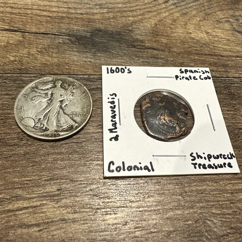 Spanish Pirate Cob 2 Maravedis Colonial Shipwreck Treasure 1600s Cover