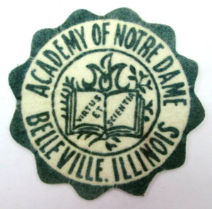 Felt Patch from Academy of Notre Dame Belleville Illinois Virtus et Scientia - Picture 1 of 3