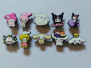 Lot of 10 My Melody Kuromi Jibbitz Shoe Charms Decorations for Crocs (A) New - Picture 1 of 1