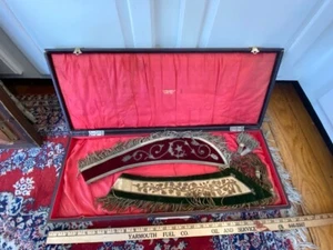 c1900 Antique Masonic Fraternal Stole Collars Regalia Henderson Ames tassles - Picture 1 of 5