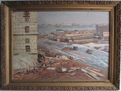Pintura modernista rusa fábrica industrial ciryscape 1913 Foto 1 de 4